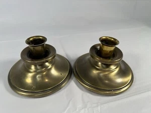 Vintage Brushed Brass Candlestick Holders - Picture 1 of 7
