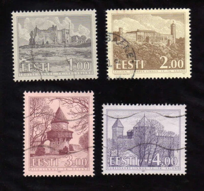 ЭСТОНИЯ - 1993-97 sc #243A-244, 248-249 замки - Изображение 1 из 2