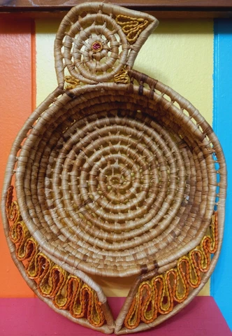 Vintage Bird Shaped Basket Wall Hanging Serving Basket Boho Decor Catchall Tray Cover