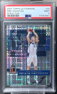( /25 ) Dirk Nowitzki 2007-08 Topps Letterman #20 X-Fractor PSA 9 Mavericks - Image 1 of 2