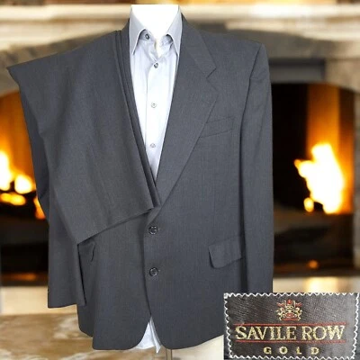 Saville Row gold 2 Piece Suit Mens 46R 40X29 Charcoal Wool Canada - Image 1 of 4