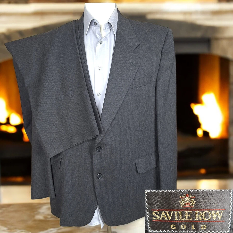 Traje Saville Row dorado 2 piezas para hombre 46R 40X29 lana carbón Canadá Foto 1 de 4