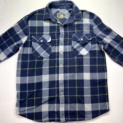 Camisa Freedom Foundry Talla L Azul Manga Larga Con Botones Franela Hombres Foto 1 de 4