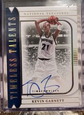 Kevin Garnett 2022-23 National Treasures Timeless Talents 4/10 SSP On Card Auto 