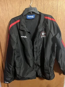Georgia Bulldogs Jacket Mens M Black Full Zipper Windbreaker Reebok Hockey - Picture 1 of 7