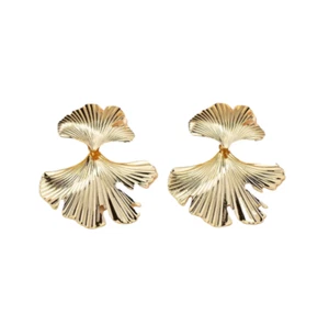 Leaf Shaped Alloy Korean Style Stud Earrings - Picture 1 of 4