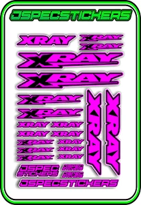 XRAY RC A5 STICKER SHEET NT1 T4 XB9 RX8 ELECTRIC NITRO DECALS R/C PINK B - Picture 1 of 7