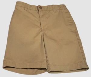 Lands' End Active Chino Shorts Boys Size 7 Khaki Beige Adjustable Uniform - Picture 1 of 4