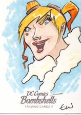 2018 Cryptozoic DC Bombshells Series 2 Sketch Card Walton Harley Quinn
