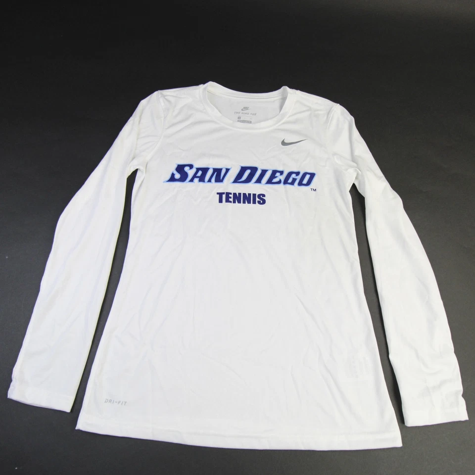 San Diego Toreros Nike Dri-Fit длинным рукавом рубашка женщин белый б/у - Изображение 1 из 1