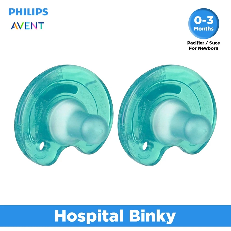 Notched Newborn Soothie Pacifier Green 0.3 Months Hospital Binky NEW, 2 PACK - Image 1 of 1