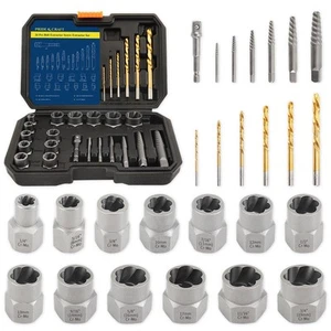 26Pcs Screw Extractor Set, Bolt Extractor Kit with HSS Left Hand Drill Bits, ... - Picture 1 of 7