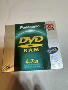 Panasonic DVD-RAM Disc Single-Side 120 Min 4.7GB Non-Cartridge Sealed 3-Park NEW - Afbeelding 1 van 3