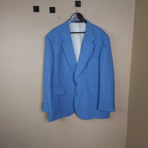 Stafford Two Button Wool Blend Blazer in Light Blue Size 48R - Picture 1 of 11