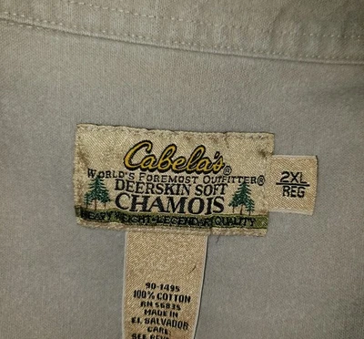 Camisa de Trabalho Vintage Cabela's Deerskin Macia Masculina 2XL Reg Bege - Imagem 1 de 4