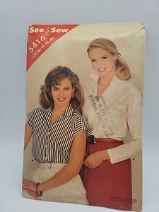 BLUSA SIN CORTAR BUTTERICK 5416 MISSES VER Y COSER BOTÓN DELANTERO PATRÓN 14-16-18 - Imagen 1 de 5