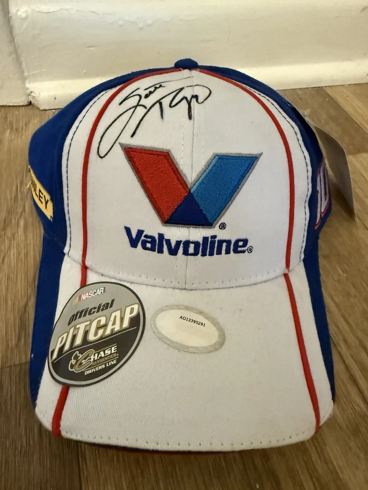 Sombrero autografiado Scott Riggs #10 NASCAR Valvoline Chase Foto 1 de 4