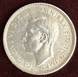 1943-D Australia Sterling Silver Six Pence Coin .925 Silver WWII-ERA ESTATE FINE - Picture 1 of 2