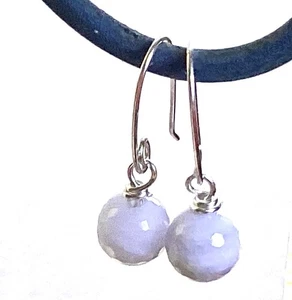 Handgefertigte 925 Sterling Silber Ohrringe. Spitze Achat. Edelsteine. Dangle Drop - Bild 1 von 4