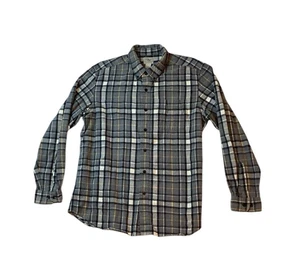 Camicia LL Bean grigia a quadri flanella con bottoni vestibilità tradizionale uomo taglia large - Foto 1 di 7