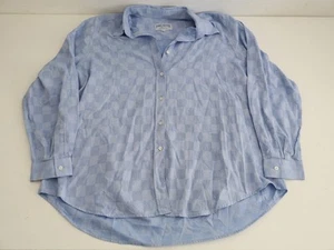 James Meade Womens Vintage Blue Shirtmaker 22 Checkered Cotton Shirt - Picture 1 of 8