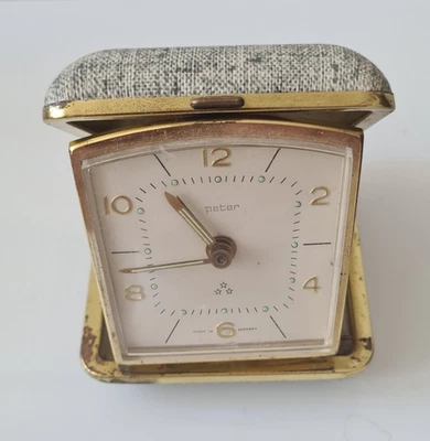 Vintage PETER klappbarer Reisewecker, umweltfreundlich mechanisch aufziehen - Bild 1 von 4