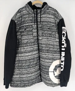 Abrigo acolchado Ecko Unltd para hombre talla 4XL capucha gris negro cremallera frontal parece sin usar Y2K - Imagen 1 de 13