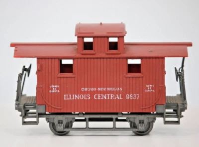 Atlas Illinois Central 4 Wheel Caboose 2 Rail #9837 O SCALE 1:48 Gauge - Image 1 of 4