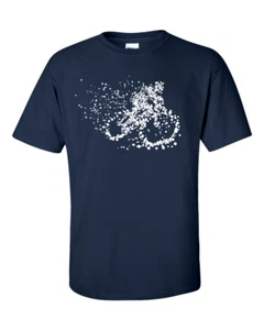 Particle Dot Mountain Bike Biking Biker MTB Road Cyclist Bicycle T-Shirt - Picture 1 of 6