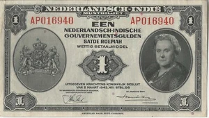 BILLETE DE LAS INDIAS HOLANDESAS 1 P111 1943 GEF - Imagen 1 de 2