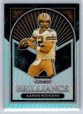 2022 Panini Prizm Aaron Rodgers Silver Brilliance Card #B-6 Green Bay Packers - Image 1 of 2