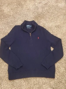 Ralph Lauren Polo Navy Heavy Sweater Mens Size Large L EUC - Picture 1 of 3