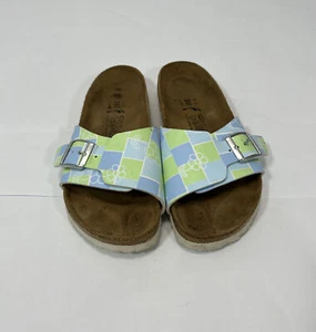 Birkenstock Birki's 240 37 L6 M4 Brown Blue Green Floral One Stap - Picture 1 of 7