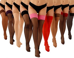 Sheer Glamour: 20 Den Lycra Hold-Up Stockings for Effortless Style - Picture 1 of 18