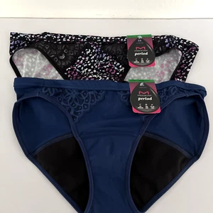 NEW 2 Pairs Maidenform Bikini Moderate Period Panties Large Multi-Color DMLBKM - Picture 1 of 3