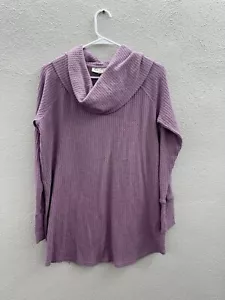Jessica Simpson Maternity Womens Top Size Medium Purple Long Sleeve Crowl Neck - Picture 1 of 11