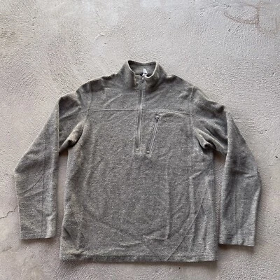 Chaqueta Ibex Para Hombres Grande Marrón Lana Merino 1/4 Cremallera Suéter Exterior Caminata Básica Foto 1 de 4