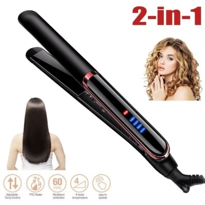 2in1 Profi Keramik Curl Straight Lockenstab Haarglätter Glätteisen Lockenwickler - Bild 1 von 4