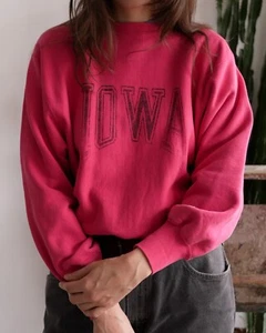 Vintage Iowa Champion Reverse Weave Made In USA 90s Crewneck Sweatshirt - Medium - Picture 1 of 7