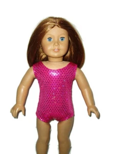 Heiß rosa Pailletten Trikot passt American Girl Puppen 18 Zoll Puppenkleidung Badeanzug - Bild 1 von 2