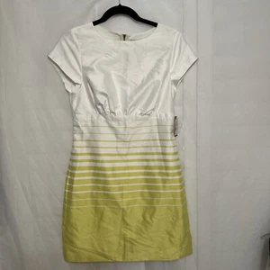 Ted Baker London Just For You White & Green Zipper Back Dress Size 2 Women's NWT - Picture 1 of 19