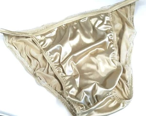Bikini corto satinado desnudo para hombre tanga abierta con bolsa lateral s m l o xl hecho a medida EE. UU. - Imagen 1 de 2