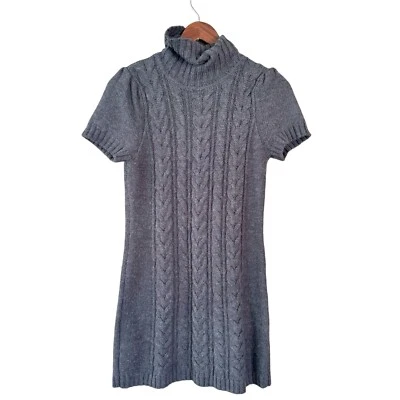 INC Y2K Wool Blend Mock Neck Cable Knit Mini Dress Gray Size Large - Image 1 of 4