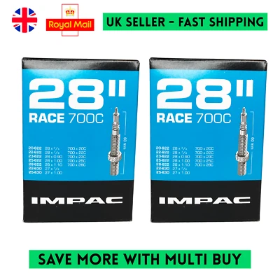 IMAPC SCHWALBE 2 x IMPAC 700c x 20-28c Race Innenrohre SV28 60 mm PRESTA VENTIL 28" Zoll