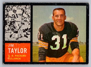 Jim Taylor Packers SP 1962 Topps #66 - Imagen 1 de 3