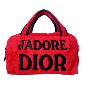 Mini bolso Boston DIOR J'Adore rojo y negro toalla de rizo de algodón - Imagen 1 de 17