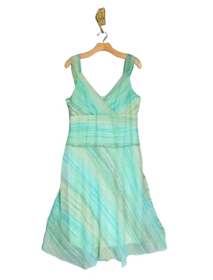 VTG Y2K BELIEVE Striped Asymmetric Babydoll Dress 16 Whimsigoth Fairy 90s Forest - Image 1 of 4