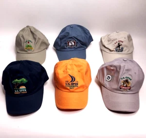 LOT of 6 U.S. Open Golf Hats USGA Cap Strapback 08 09 10 13 15 16 with pin EXC - Picture 1 of 13