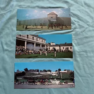 3 Panoramic Mackinac Island, Mi Postcards, Fort Mackinac The Ramparts - Picture 1 of 7