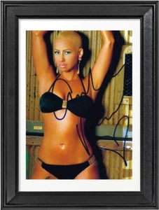 Amber Rose Autogramm mit Bilderrahmen Louis Vuitton Model Kanye West Smirnoff - Bild 1 von 6